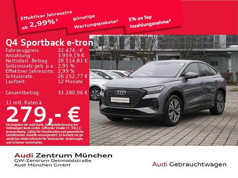 Taifungrau metallic Gebraucht 2022 Audi Q4 e-tron Advanced SUV | 32.474 € (Fairer Preis) - Bild 1/1