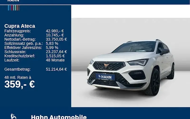 Neu Cupra Ateca VZ 300 PS (220 kW) 2026 Weiß SUV