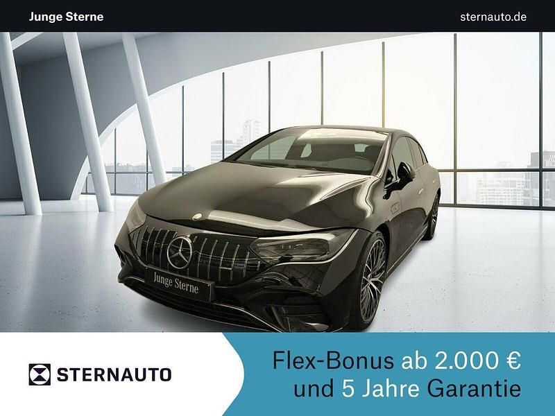 Metalliclack obsidianschwarz Gebraucht 2024 Mercedes EQE AMG 43 Premium Plus Limousine | 62.951 € (Guter Preis) - Bild 1/4