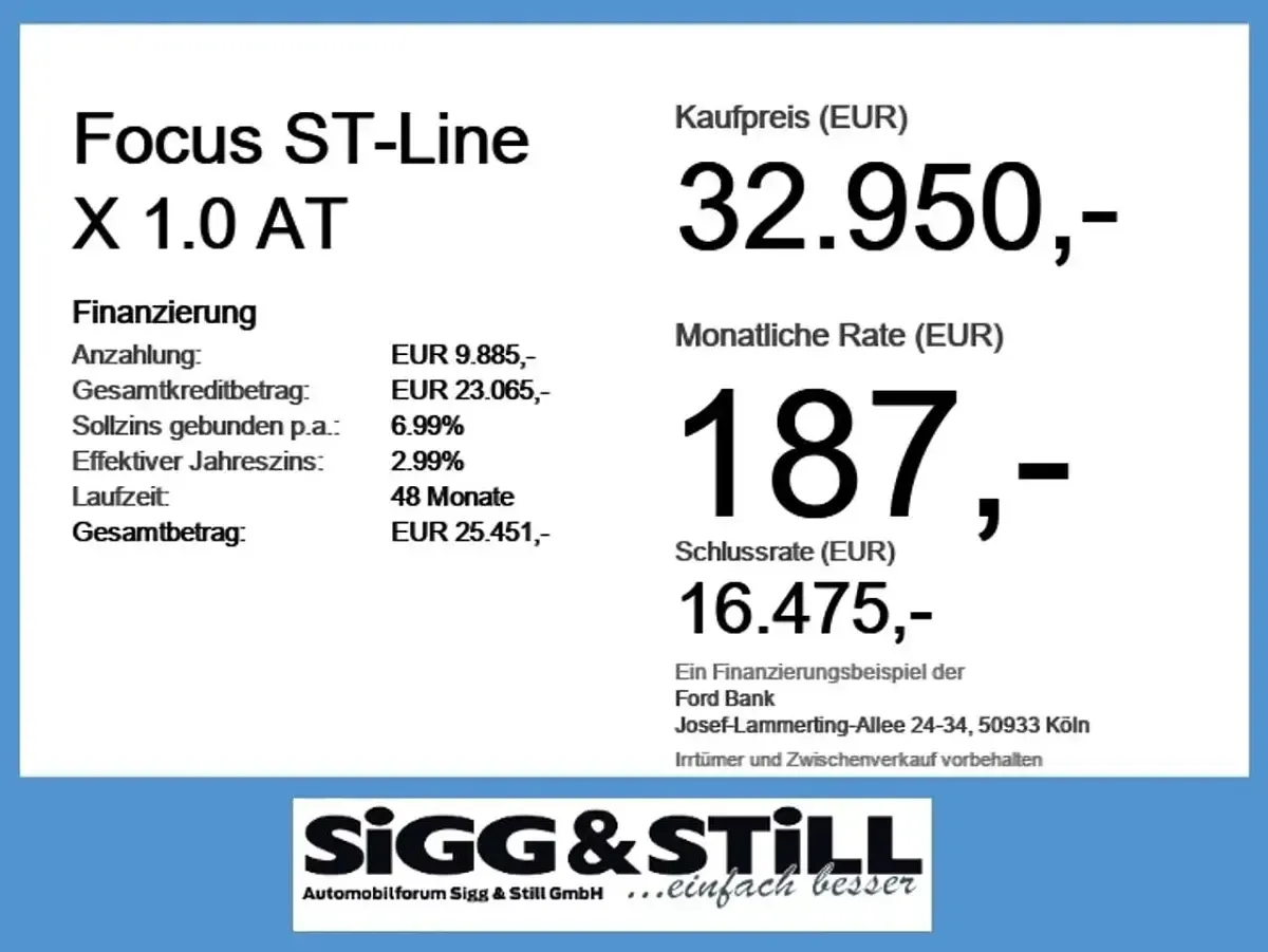 Neu Ford Focus ST-Line X 116 PS (85 kW) 2026 Agate black Kombi