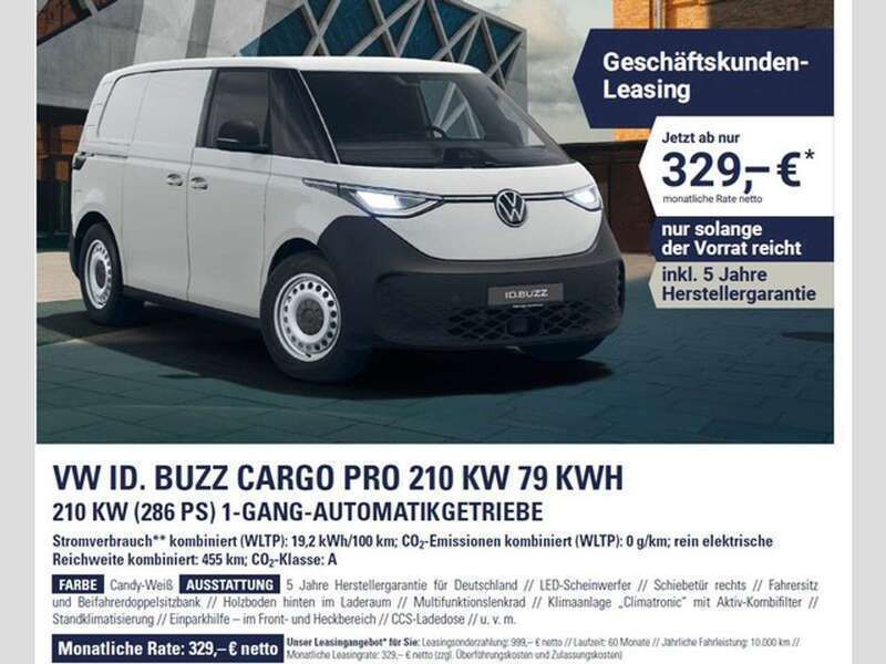 Candyweiß Neu 2025 VW ID. Buzz Pro Van | 54.790 € - Bild 1/4