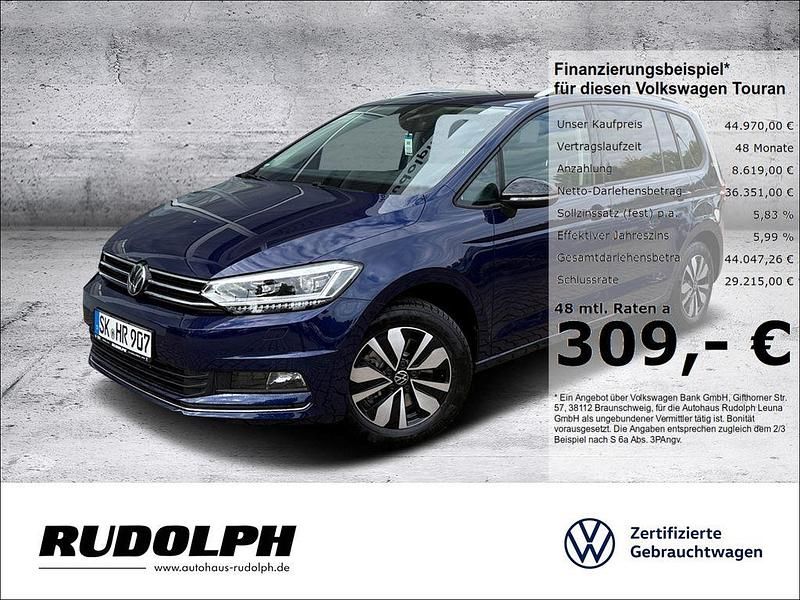 Atlantik blue metallic Gebraucht 2025 VW Touran Comfortline Van / Kleinbus | 44.970 € - Bild 1/4