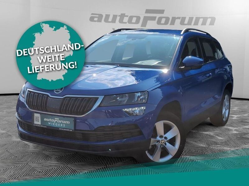 Blau Gebraucht 2021 Skoda Karoq Ambition SUV | 22.881 € (Superpreis) - Bild 1/4