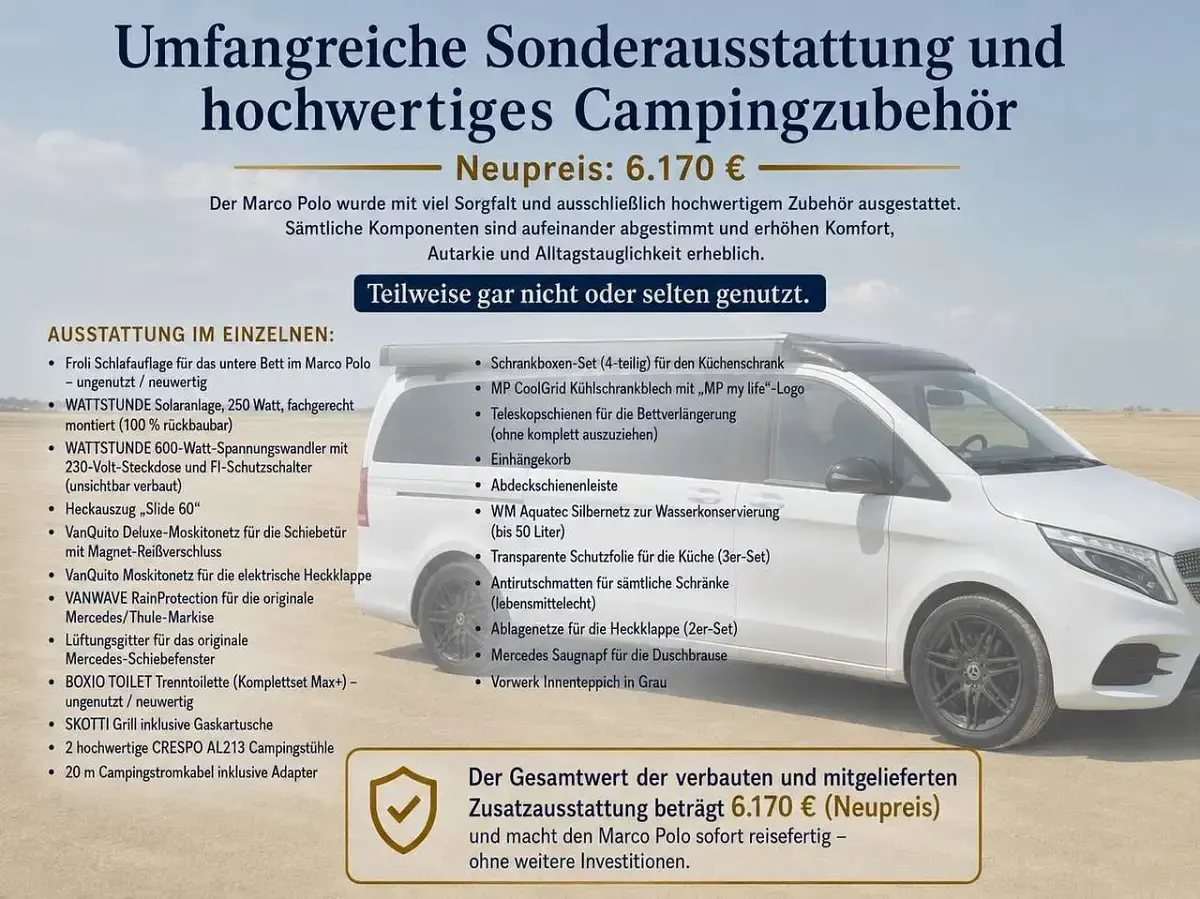Gebraucht Mercedes V300 Marco Polo 237 PS (174 kW) 2021 Weiß Van / Kleinbus