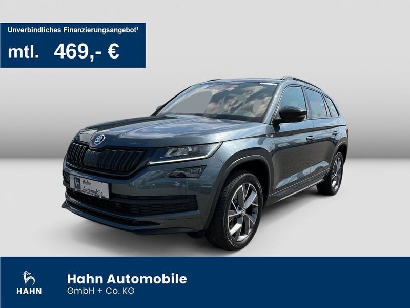 Quarzgrau metallic met. Gebraucht 2021 Skoda Kodiaq SportLine SUV | 36.930 € (Fairer Preis) - Bild 1/3