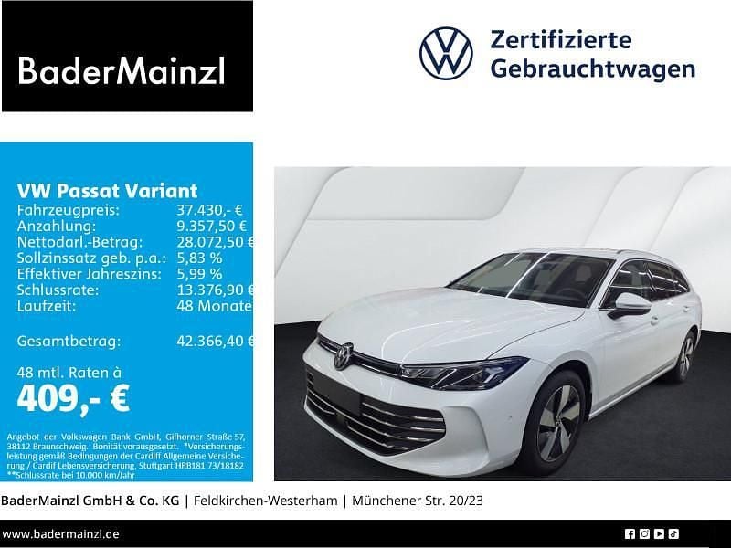 Weiß Gebraucht 2025 VW Passat Business Kombi | 37.430 € (Superpreis) - Bild 1/3