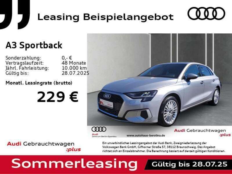 Florettsilber metallic Gebraucht 2023 Audi A3 Advanced Plus Limousine | 26.033 € (Guter Preis) - Bild 1/4