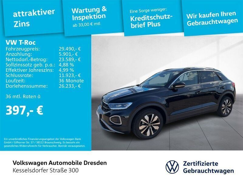 Schwarz Gebraucht 2024 VW T-Roc Move SUV | 32.490 € (Teuer) - Bild 1/4