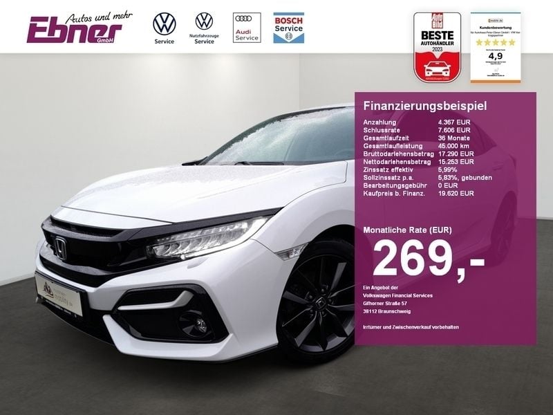 Weiß Gebraucht 2021 Honda Civic Elegance Limousine | 19.620 € (Fairer Preis) - Bild 1/4