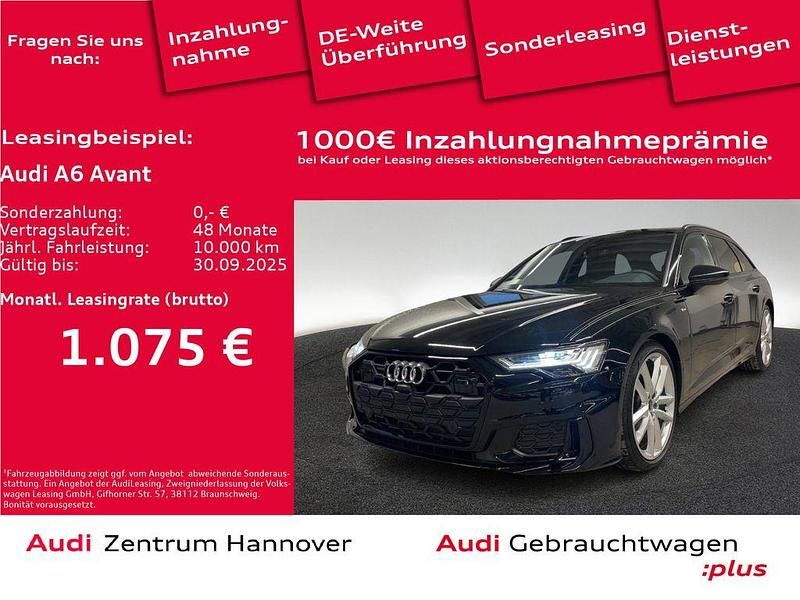 Mythosschwarz metallic Gebraucht 2024 Audi A6 S-Line Kombi | 75.990 € - Bild 1/4