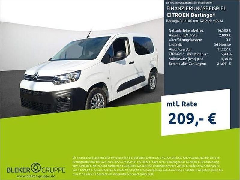 Eisweiß Gebraucht 2023 Citroën Berlingo Live Van / Kleinbus | 19.390 € (Fairer Preis) - Bild 1/3