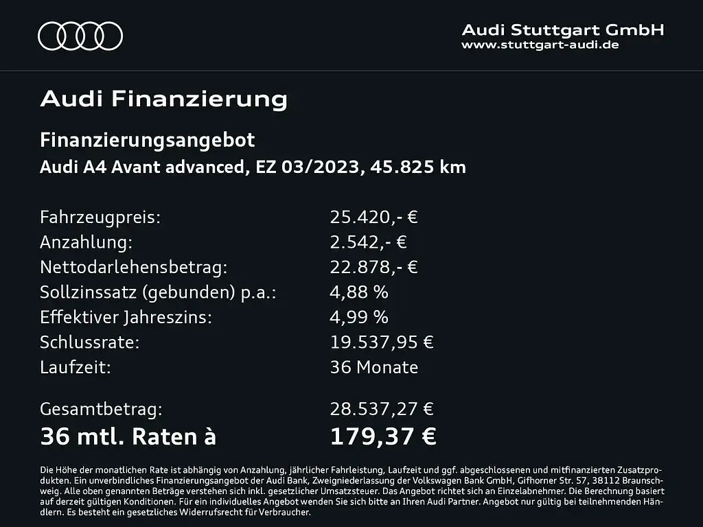 Brugt Audi A4 Advanced Plus 163 HK (119 kW) 2023 Sølv Stationcar
