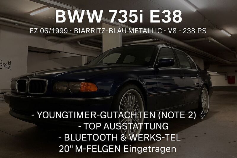Blau Gebraucht 1999 BMW 735 Limousine | 10.000 € (Fairer Preis) - Bild 1/4
