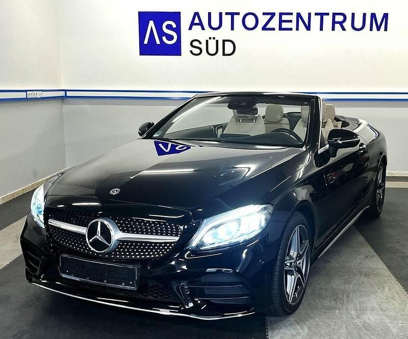 Schwarz Gebraucht 2020 Mercedes C300 AMG line Cabrio | 34.900 € (Fairer Preis) - Bild 1/4