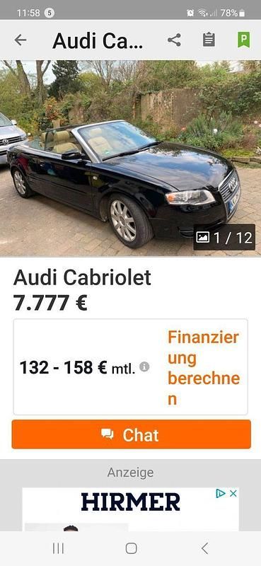 Gebraucht Audi Cabriolet 232 PS (170 kW) 2005 Schwarz Cabrio