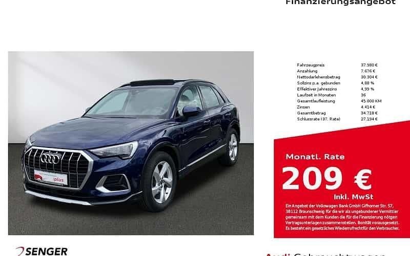 Blau Gebraucht 2024 Audi Q3 Advanced Plus SUV | 37.980 € (Guter Preis) - Bild 1/4