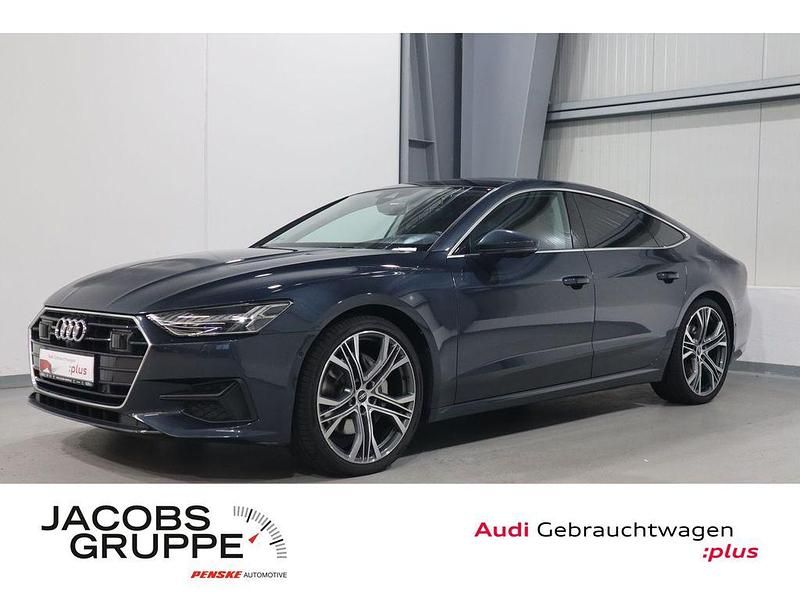 Tritonblau metallic Gebraucht 2021 Audi A7 Sportback Ambiente Kleinwagen | 44.970 € (Guter Preis) - Bild 1/4