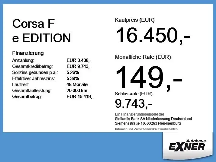 Gebraucht Opel Corsa-e Edition 100 kW (136 PS) 2023 Voltaic blau Kleinwagen