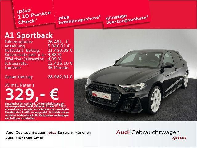 Schwarz Gebraucht 2021 Audi A1 Sportback S-Line Kleinwagen | 26.491 € (Etwas zu teuer) - Bild 1/2