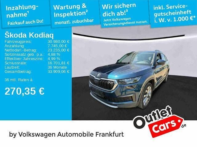 Lavablau metallic (metallic) Gebraucht 2022 Skoda Kodiaq Tour SUV | 30.980 € (Guter Preis) - Bild 1/3