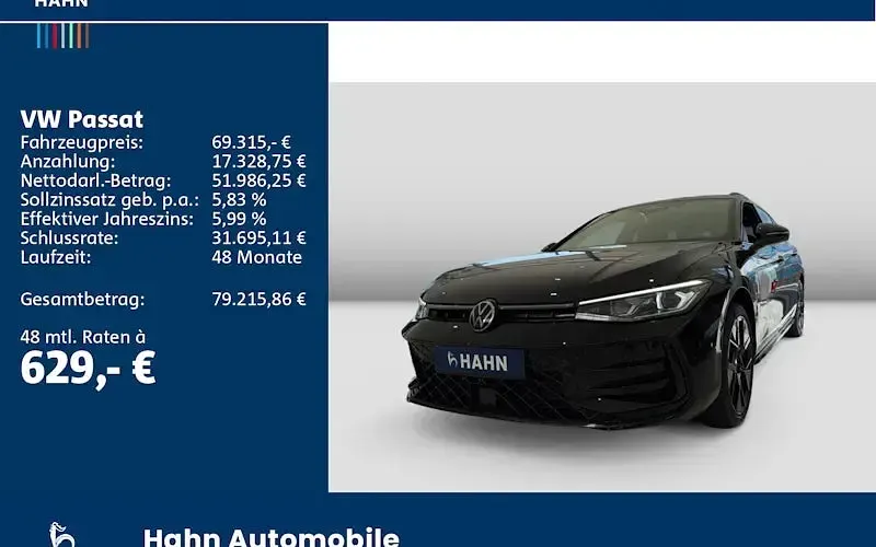 Neu VW Passat R-line 150 PS (110 kW) 2026 Schwarz Kombi