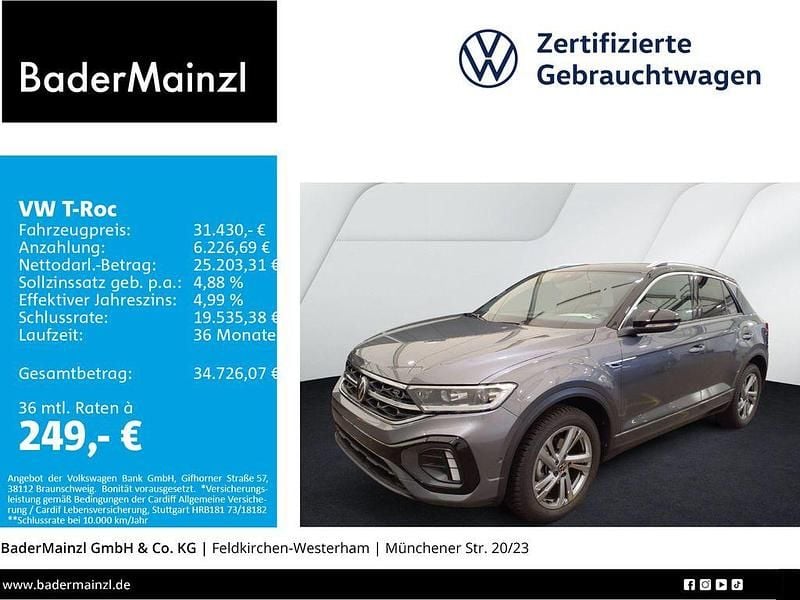 Grau Gebraucht 2025 VW T-Roc R-line SUV | 31.430 € (Guter Preis) - Bild 1/3
