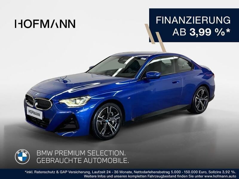 Portimao blau metallic Gebraucht 2023 BMW 230 Shadowline Coupé | 41.824 € (Guter Preis) - Bild 1/4