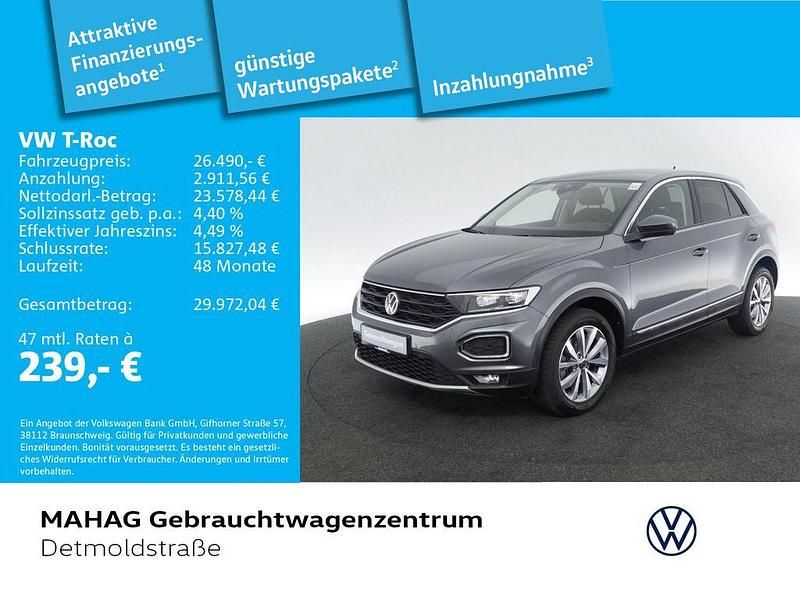 Grau Gebraucht 2021 VW T-Roc Style SUV | 26.490 € (Guter Preis) - Bild 1/2