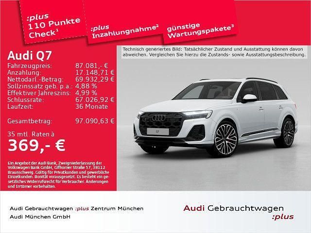 Gletscherweiß metallic Gebraucht 2024 Audi Q7 S-Line SUV | 87.081 € (Teuer) - Bild 1/2