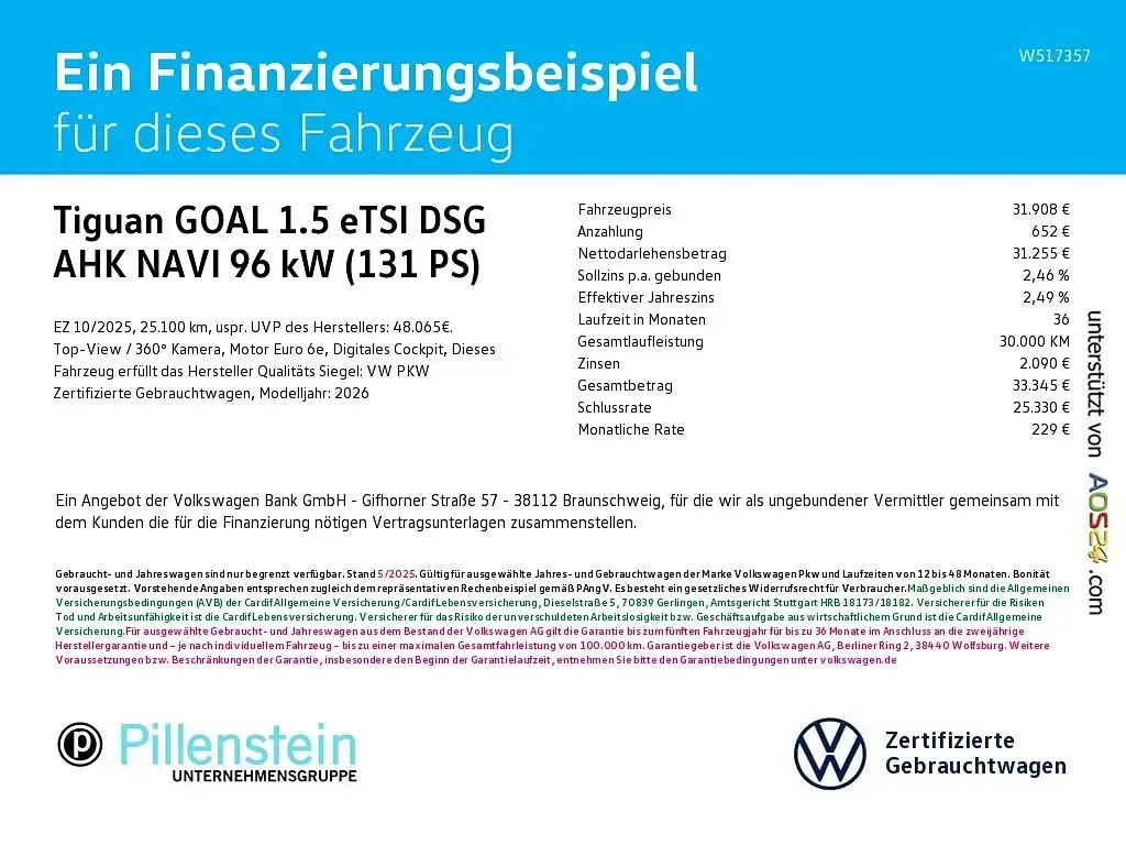 Gebraucht VW Tiguan Goal 131 PS (96 kW) 2025 Schwarz SUV