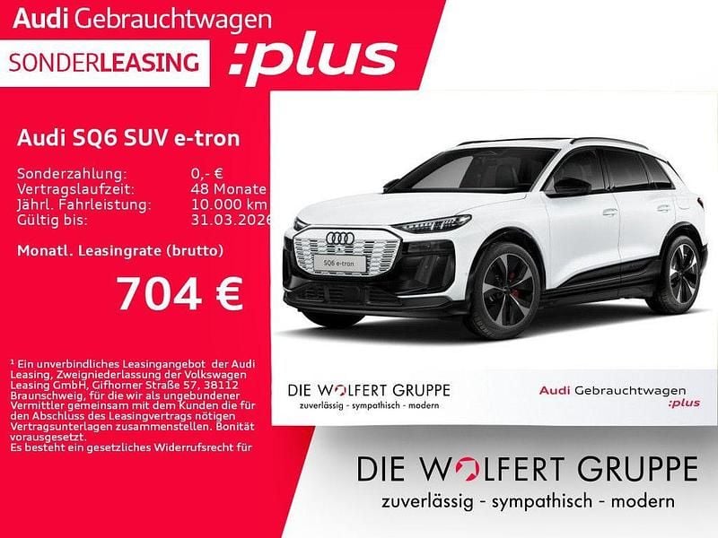 Gletscherweiß metallic Gebraucht 2025 Audi SQ6 e-tron Ambiente SUV | 80.570 € (Etwas zu teuer) - Bild 1/4