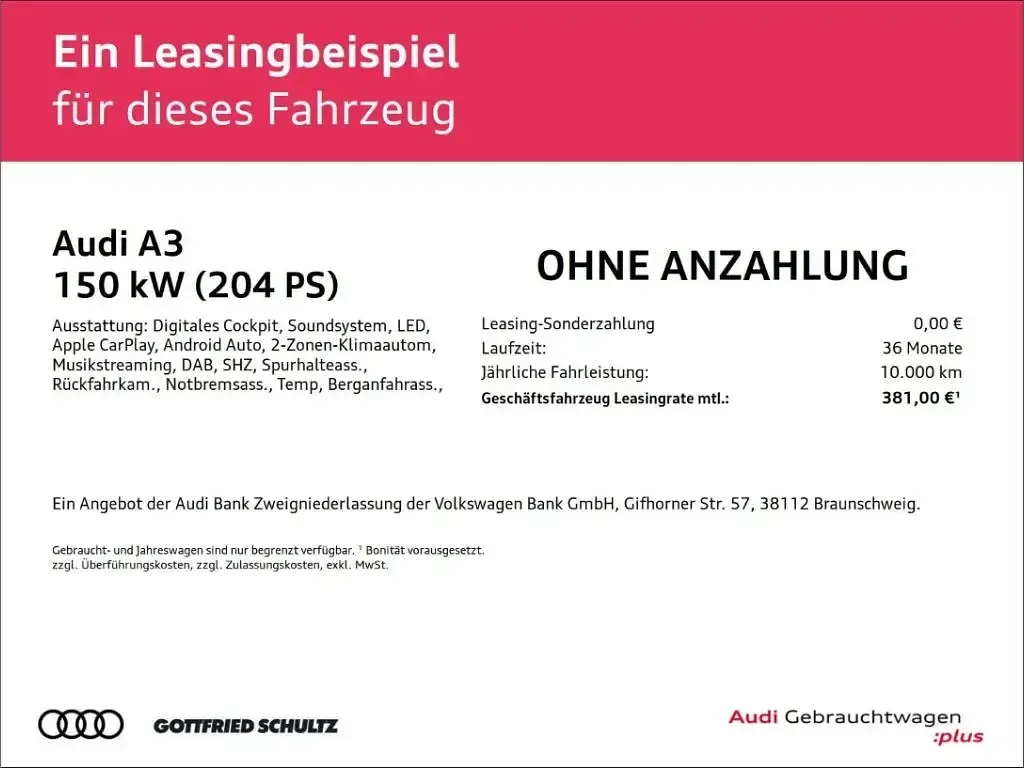Gebraucht Audi A3 204 PS (150 kW) 2022 Blau Limousine