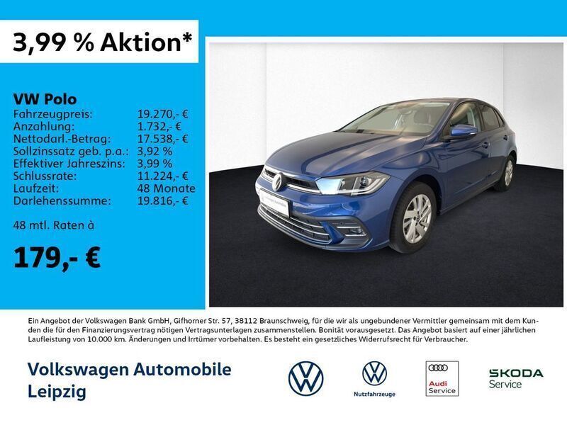 Reef blue metallic Gebraucht 2023 VW Polo Style Limousine | 19.270 € (Guter Preis) - Bild 1/3