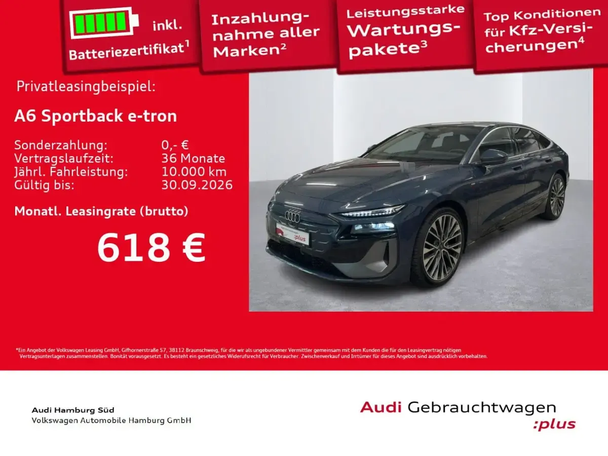 Gebraucht Audi A6 e-tron Ambiente 210 kW (286 PS) 2025 Plasmablau metallic Limousine