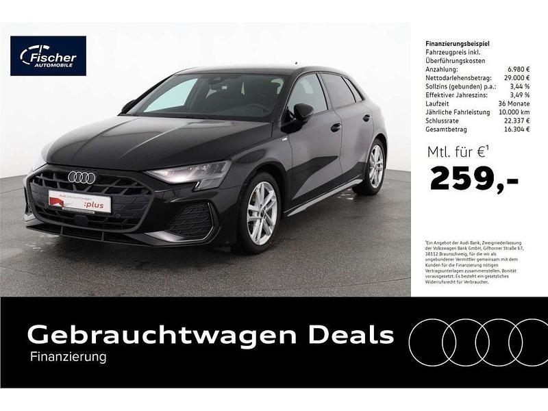 Schwarz Gebraucht 2025 Audi A3 Sportback S-Line Kleinwagen | 35.980 € (Guter Preis) - Bild 1/4