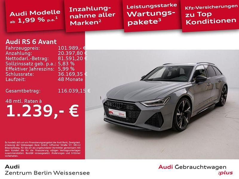 Nardograu Gebraucht 2022 Audi RS6 Ambiente Kombi | 101.989 € (Superpreis) - Bild 1/4