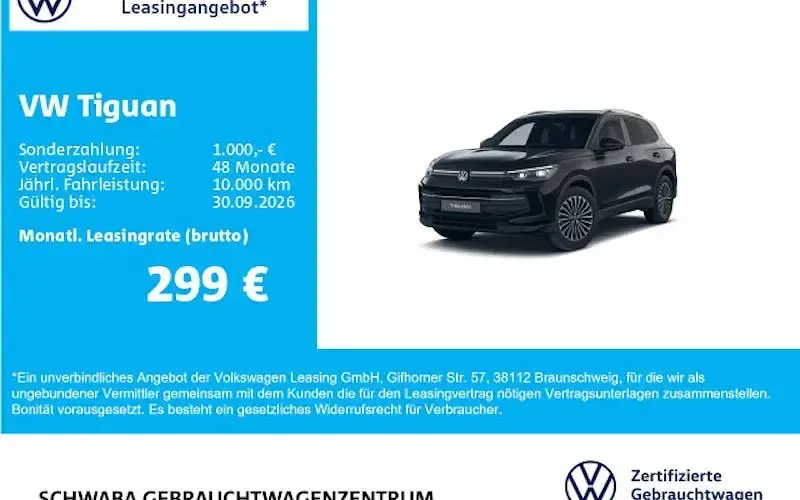 Gebraucht VW Tiguan Goal 150 PS (110 kW) 2025 Schwarz SUV