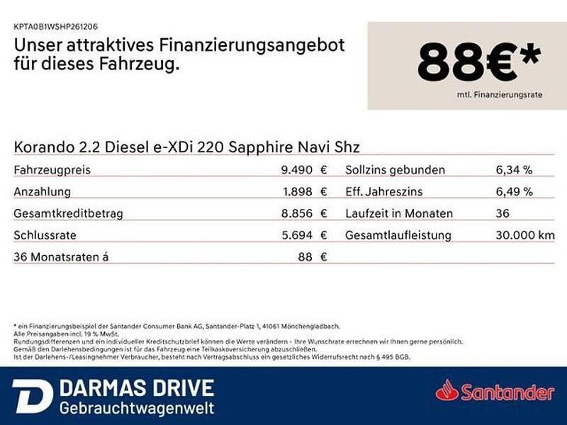 Gebraucht SsangYong Korando Sapphire 178 PS (130 kW) 2018 Schwarz Limousine