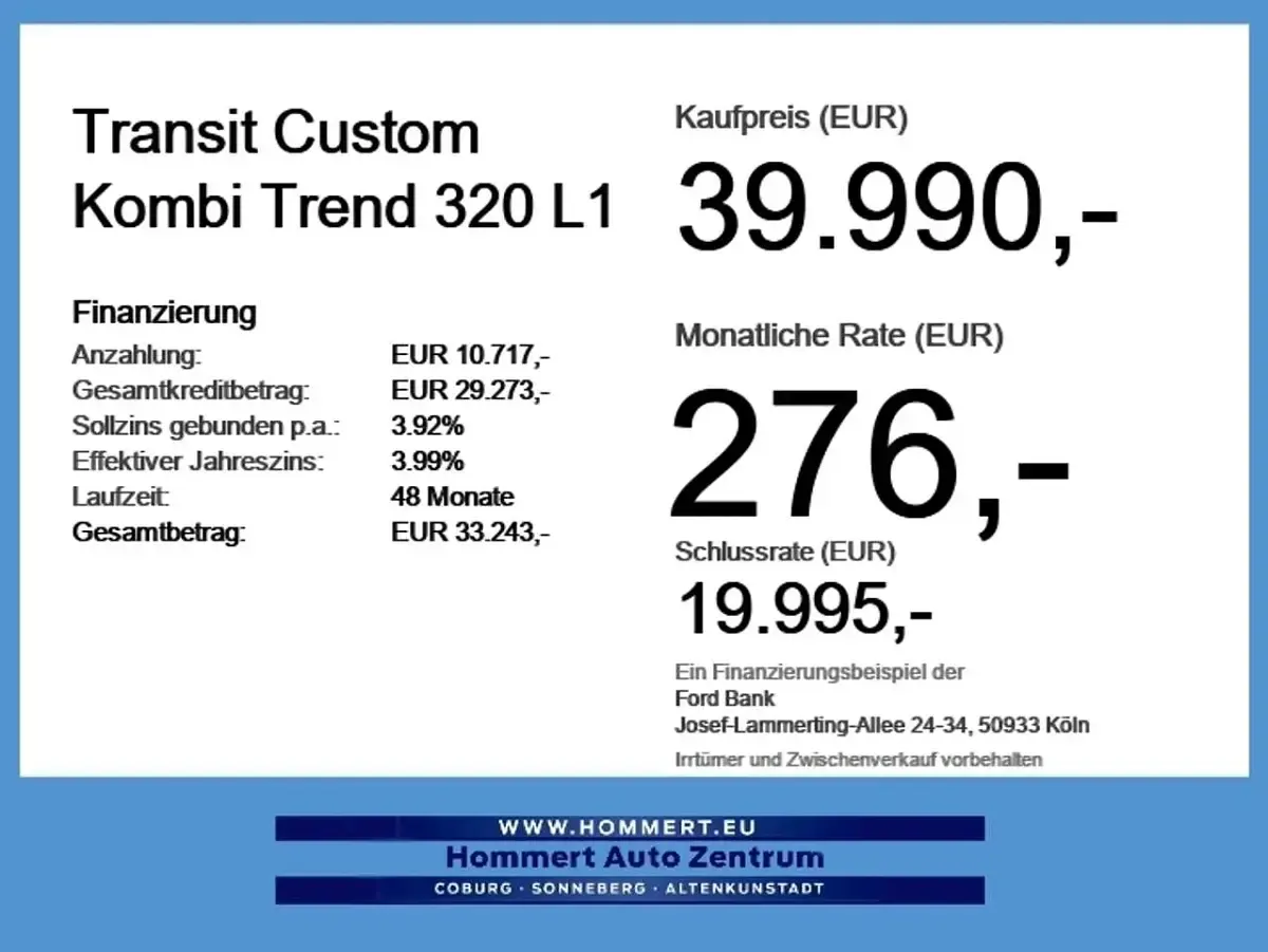 Nowe Ford Transit Custom Trend 136 KM (100 kW) 2026 Biały Kombi