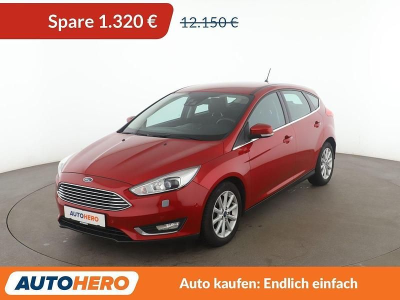 Rot Gebraucht 2018 Ford Focus Titanium Limousine | 10.830 € (Fairer Preis) - Bild 1/3