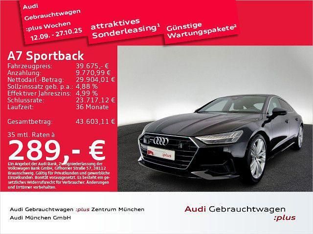 Mythosschwarz metallic Gebraucht 2021 Audi A7 Sportback Ambiente Kleinwagen | 39.675 € (Superpreis) - Bild 1/2