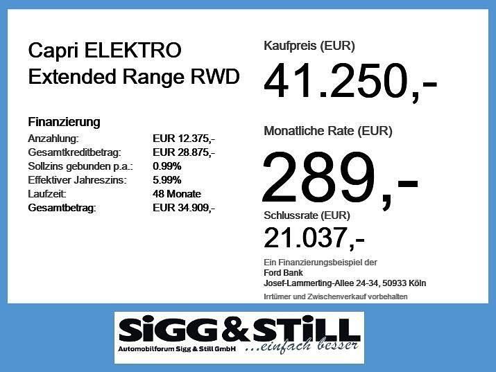 Nowe Ford Capri Extended Range 210 kW (286 KM) 2025 Żółty SUV