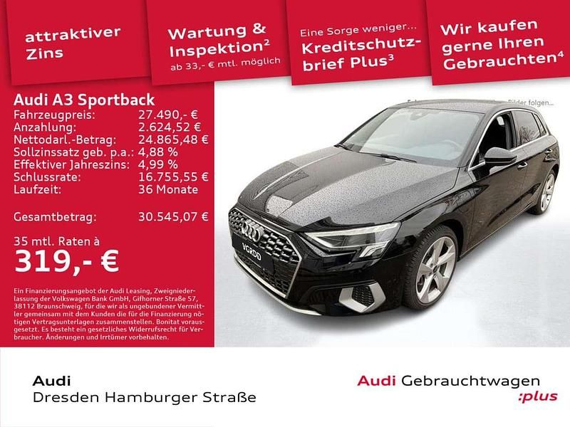 Brillantschwarz Gebraucht 2022 Audi A3 e-tron Advanced Kleinwagen | 27.490 € (Fairer Preis) - Bild 1/3