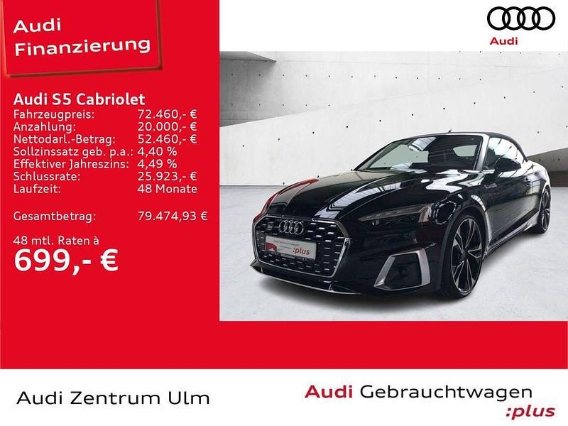 Mythosschwarz metallic/verdeck schwarz (metallic) Gebraucht 2024 Audi S5 Cabriolet Sport Cabrio | 72.460 € - Bild 1/4