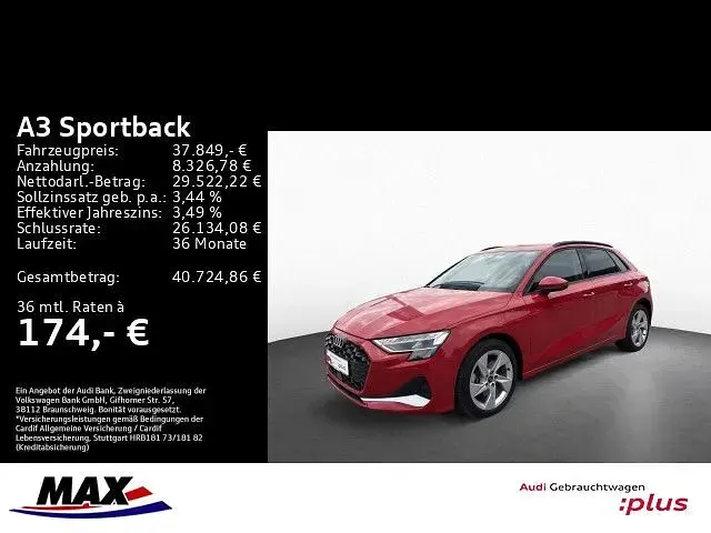 Brugt Audi A3 Advanced 204 HK (150 kW) 2025 Rød Sedan