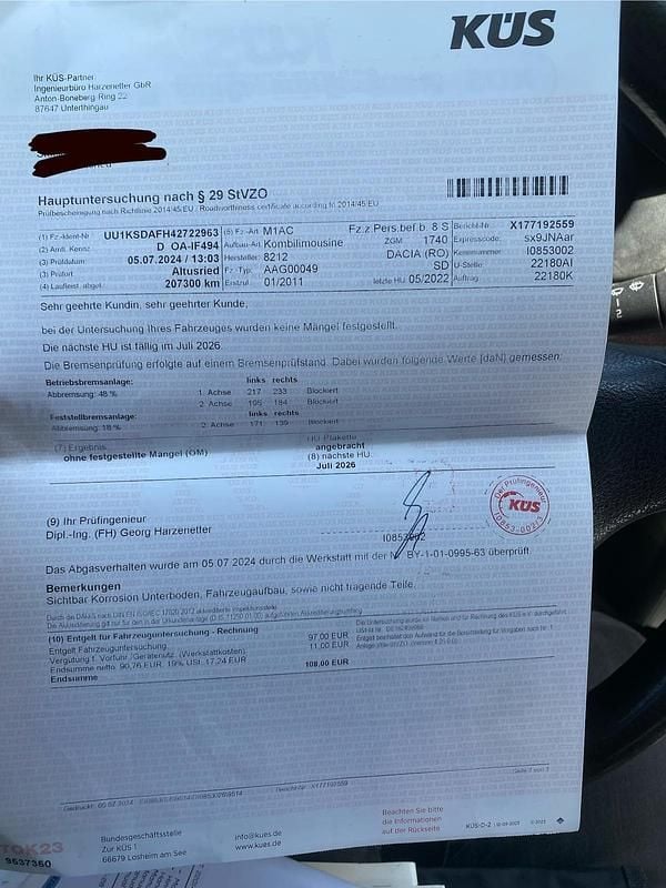 Gebraucht Dacia Logan 85 PS (62 kW) 2011 Schwarz Kombi