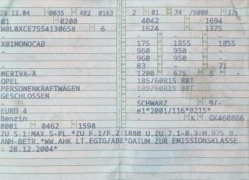 Gebraucht Opel Meriva 101 PS (74 kW) 2004 Schwarz Van / Kleinbus
