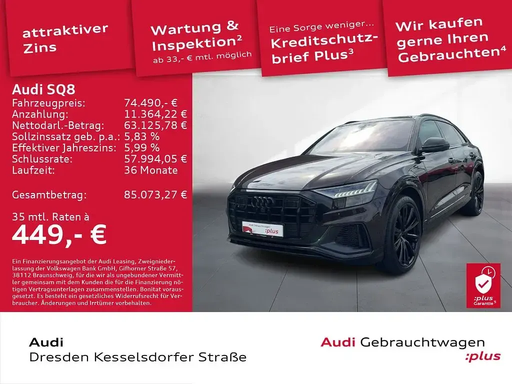 Gebraucht Audi SQ8 Advanced 507 PS (372 kW) 2022 Barriquebraun metallic SUV