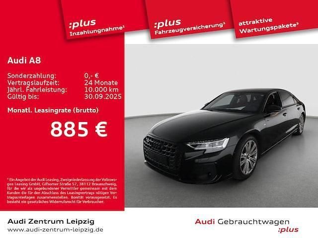 Mythosschwarz metallic Gebraucht 2024 Audi A8L S-Line Limousine | 82.355 € (Superpreis) - Bild 1/3