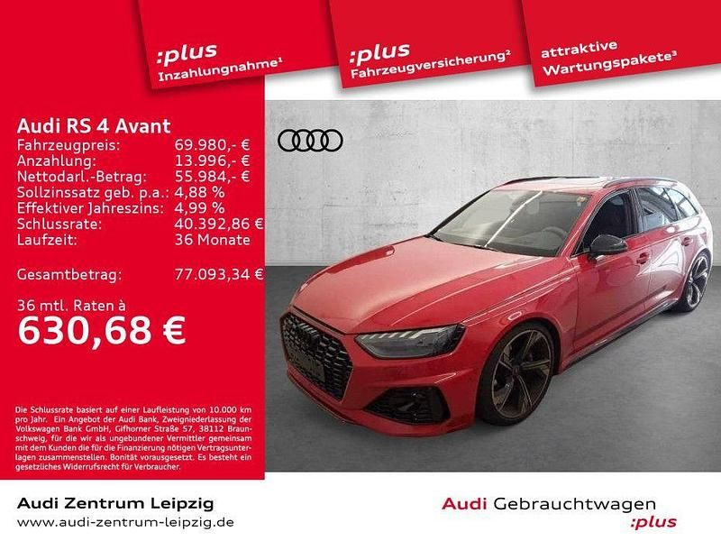 Tangorot metallic Gebraucht 2023 Audi RS4 Ambiente Kombi | 69.980 € (Fairer Preis) - Bild 1/3